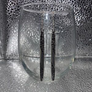 Chic Silver and Black Textured Earrings